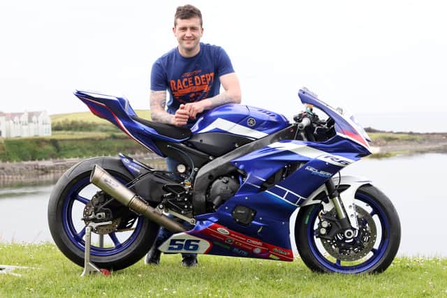 Adam McLean with his new R6 Yamaha Supersport machine. PICTURE BY STEPHEN DAVISON