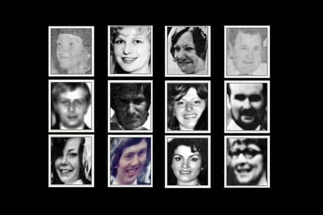 The 12 fatal La Mon victims (full caption in the copy below)
