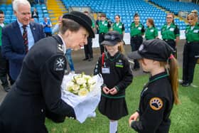 Princess Anne meets young members of St John Ambulance Badgers at Ballymena Showgrounds. Photo by Press Eye