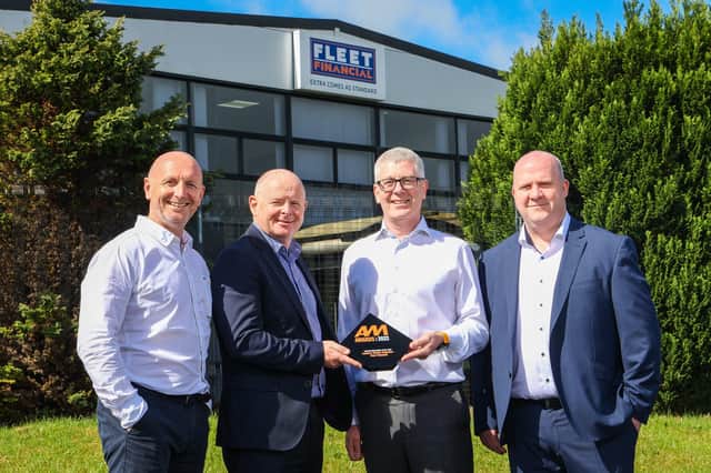 Fleet Financial’s senior management team Damian Campbell, head of corporate sales, Brian Casey, sales and operations director, Damian Hughes, managing director, Patrick Dobbin, financial controller