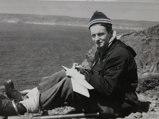 Michael Benington sketching on Rathlin Island in the 1950s