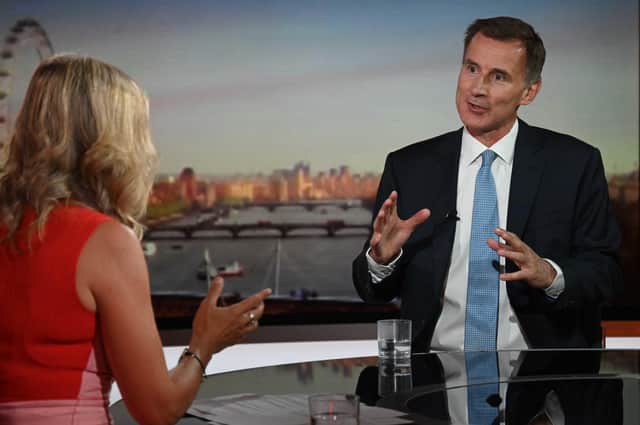 Jeremy Hunt MP appearing on the BBC One Sunday Morning hosted by Sophie Raworth. He also appeared on LBC, where he said "no British prime minister could allow a situation where we don’t have an internal market, where businesses from England can export freely to businesses in Northern Ireland". Photo: Jeff Overs/BBC  /PA Wire