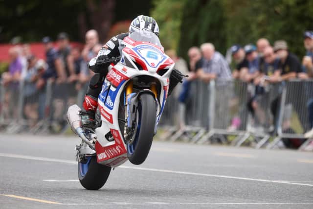 Michael Dunlop on the Buildbase Suzuki at the Walderstown Road Races in County Westmeath.