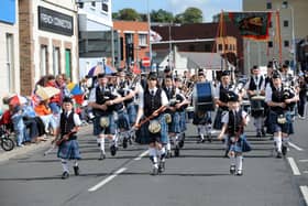 Loughgall Pipe band. Arlene Foster writes: "After BBC Northern Ireland announced it would not broadcast NI’s largest outdoor festival live, I asked GB News to step in and they said Yes!"Picture by Stephen Hamilton / Press Eye