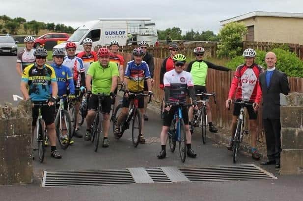 Cyclists taking part in the charity fundraiser in memory of fallen UDR members from west Tyrone. Image supplied by SEFF.
