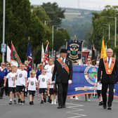 Pride of Ardoyne, take part in a Twelfth of July parade in Ardoyne, Belfast, as part of the traditional Twelfth commemorations.