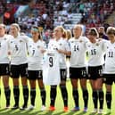 Northern Ireland players show support for injured Simone Magill before the 2-0 defeat to Austria. Pic by PressEye Ltd.