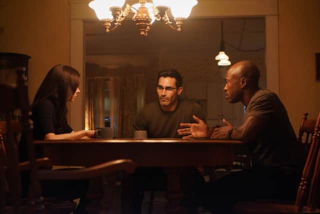 Lois, Clark Kent and John Henry Irons