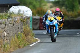 Dean Harrison leads Davey Todd at the Southern 100.