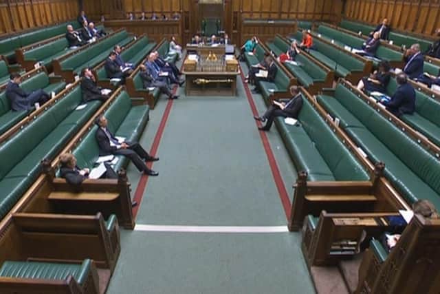 The Commons chamber during the Protocol Bill debate. Photo: Parliament TV