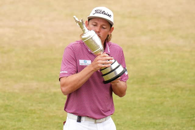 Australia's Cameron Smith celebrates with The Claret Jug after winning The Open at the Old Course, St Andrews, edging ahead of Northern Ireland's Rory McIlroy. Photo: Jane Barlow/PA Wire