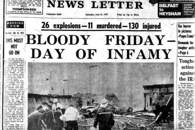 The front page of the News Letter following the blasts