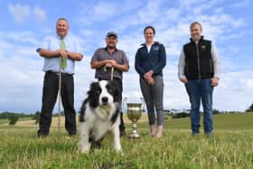 John McCullough, Irish champion Peter Morgan with his dog Mosse, Isabel Branch and venue host James Porter