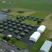 Gormanston military camp in Co Meath, which will be used to house up to 350 Ukrainian refugees in military tents as an emergency measure. The Taoiseach reported “he had not set limits”, now he says  numbers accepting the invitation has gone way beyond expectations. Photo: Department of the Taoiseach /PA Wire
