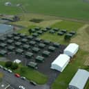 Gormanston military camp in Co Meath, which will be used to house up to 350 Ukrainian refugees in military tents as an emergency measure. The Taoiseach reported “he had not set limits”, now he says  numbers accepting the invitation has gone way beyond expectations. Photo: Department of the Taoiseach /PA Wire