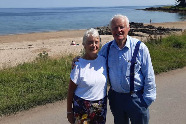 Gerry Ramsey and his wife Roberta have been walking along the beach in Crawfordsburn for around 50 years