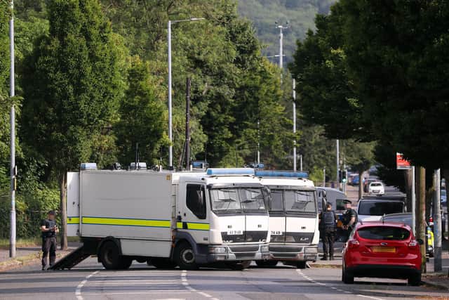 Security alert in the Cedar Avenue area of north Belfast following the discovery of a suspicious object. Photo by Jonathan Porter // Press Eye