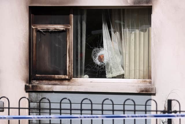 Press Eye - Belfast - Northern Ireland - 21st July 2022

The scene at Mossvale Park in Coleraine where a property was attacked around midnight on Wednesday.  A window was smashed and scorch damage caused by petrol bombs.  No-one was injured in the attack. 

Picture by Jonathan Porter/PressEye