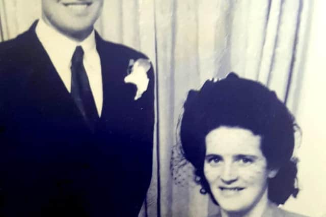 Rose McLaughlin with her husband James on their wedding day. Rose was one of nine people who were killed in a bomb attack on the Co Londonderry village of Claudy on July 31, 1972