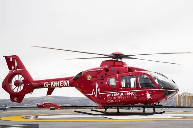 File photo dated 18/02/20 of Northern Ireland's air ambulance service, which has been used 3,000 times since it was officially launched in 2017. The Helicopter Emergency Medical Service (HEMS), which operates for 12 hours every day throughout the year, is marking it's fifth anniversary on Friday. Issue date: Friday July 22, 2022.