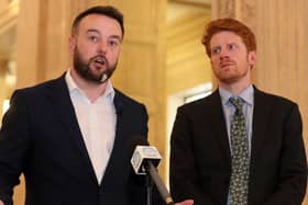 SDLP leader Colum Eastwood (left) with MLA Matthew O’Toole who will be nominated to lead the opposition