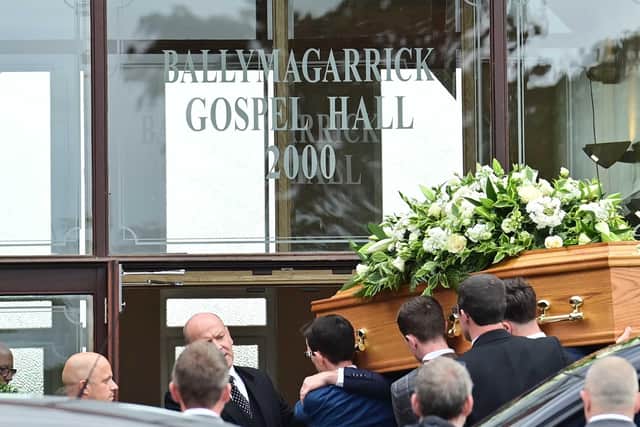 The funeral for Philip Murdock takes place at Ballymagarrick Gospel Hall, Comber Road, Carryduff on Monday. Photo: Colm Lenaghan/Pacemaker