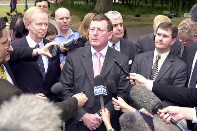 Ulster Unionist leader David Trimble arrives for talks with British Prime Minister Tony Blair, Taoiseach Bertie Ahern and other Ulster politicians at Weston Park, Shropshire, to advance the Northern Ireland peace process