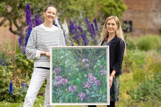 Creative Peninsula artist Pandora Butterfield and Emily Crawford, Arts and Heritage Manager with Ards and North Down Borough Council pictured at the Creative Peninsula programme launch in The Walled Garden, Helen’s Bay