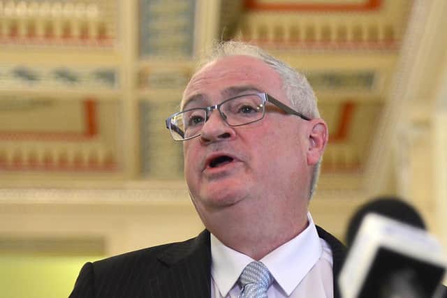 The Ulster Unionist Party Leader, Steve Aiken OBE MLA, pictured during a Press Conference at Parliament Buildings, Stormont in Belfast.
Picture By: Arthur Allison.
