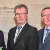 The then Ulster Unionist leader Mike Nesbitt with his predecessor Lord Trimble at a memorial for the murdered UUP MLA Edgar Graham in 2013 on the 40th anniversary of his killing. Photo: Kirth Ferris /  Pacemaker Press