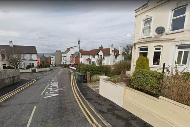 Victoria Road in Bangor, Co Down where it intersects with Victoria Drive, going off to the left. David Trimble lived in a terraced house in Victoria Rd, David Montgomery lived in Victoria Drive. Pic taken from Google Images