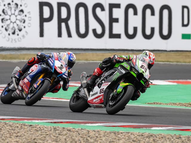 Jonathan Rea and Toprak Razgatlioglu were locked in battle in the World Superbike Superpole race at Most in the Czech Republic.