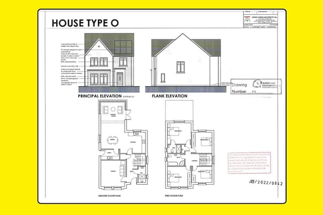 Blueprints for one of the proposed new homes