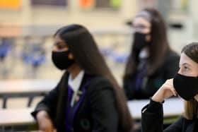 Pupils wearing masks