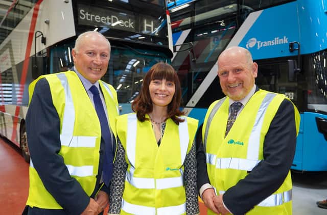 Guest speakers Mark Welsh and Paul McCormack with Minister for Infrastructure, Nichola Mallon