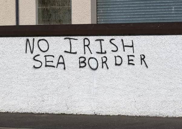 Anti-Irish Sea border graffiti