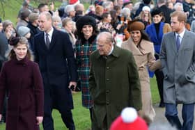 File photo dated 25/12/17 of (Left-right front) Lady Louise Windsor, the Duke of Edinburgh, (left-right centre) The Duke and Duchess of Cambridge, Meghan Markle and Prince Harry arriving to attend the Christmas Day morning church service at St Mary Magdalene Church in Sandringham, Norfolk