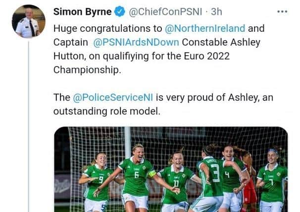 Chief Constable Simon Byrne's tweet on Wednesday