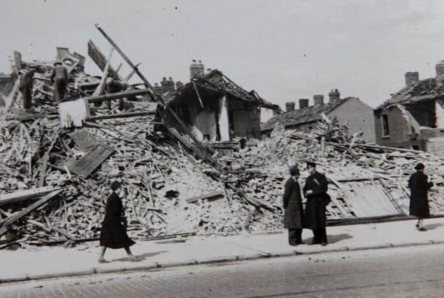 The Shore Road was left in ruins after the Blitz