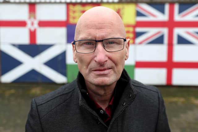 Billy Hutchinson, a former UVF terrorist and a Progressive Unionist Party councillor in Belfast City Council, photographed on the Shankill Road, Belfast. PICTURE BY STEPHEN DAVISON