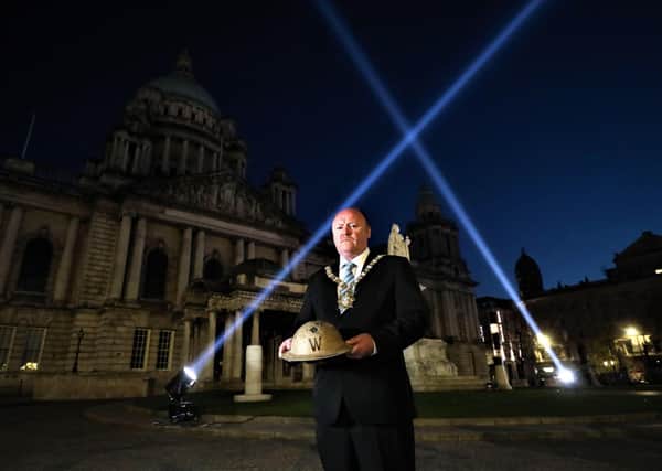 Press Eye - Belfast - Northern Ireland - 15th April 2021

Belfast Lord Mayor Alderman Frank McCoubrey