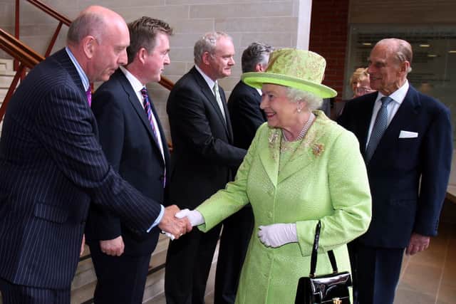 In 2012 in Belfast Prince Philip shook hands with Martin McGuinness — one of those who had ordered the murder of his uncle Louis Mountbatten
