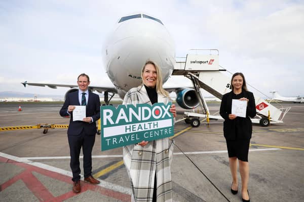 John McConnell, H&J Martin, Judith Davis, Airport Operations Manager, and Sophie Boyd, Project Manager at Randox