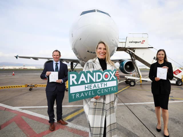 John McConnell, H&J Martin, Judith Davis, Airport Operations Manager, and Sophie Boyd, Project Manager at Randox