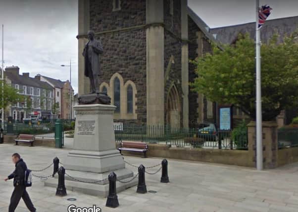 The statue to Colonel Edward Saunderson outside St Mark's Church in Portadown. Picture: Google