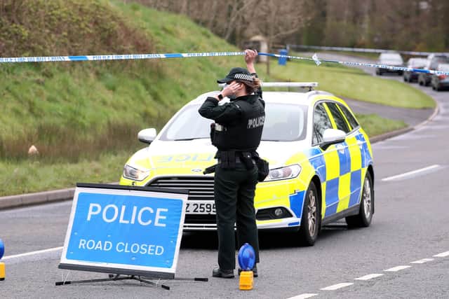 PSNI at the scene where a viable explosive device was left at the home of a female police officer near Dungiven.

Picture by Jonathan Porter/PressEye
