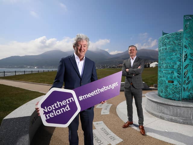 Pictured outside the Slieve Donard Hotel in Newcastle are John McGrillen, Tourism NI’s Chief Executive and Ciaran Doherty, Stakeholder Liaison Manager at Tourism Ireland