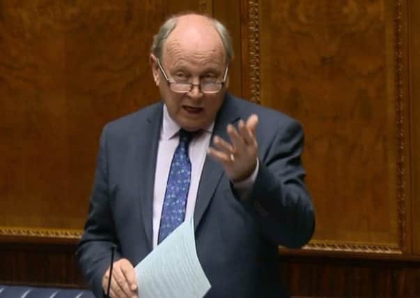 Jim Allister on the floor of the Assembly