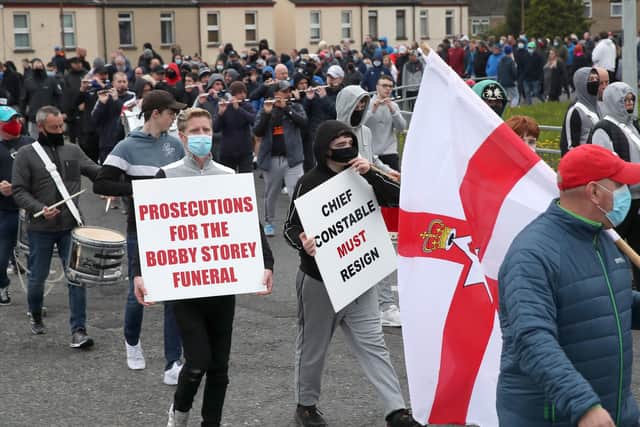 A loyalist protest in Newtownards earlier this week. Photograph by Declan Roughan / Press Eye