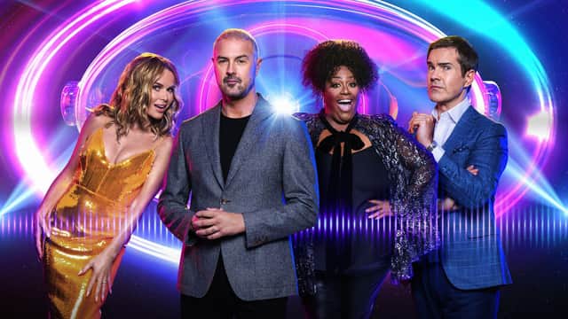 Host Padd and Celebrity Investigators, Jimmy Carr, Alison Hammond, Paddy McGuinness and Amanda Holden